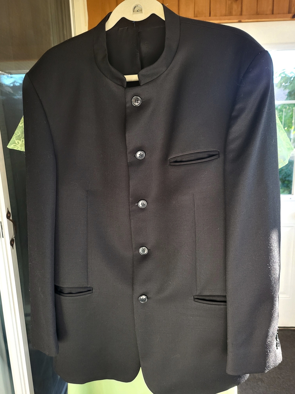 Men's Mondo Uomo Black Mandarin-Collar Sport Coat